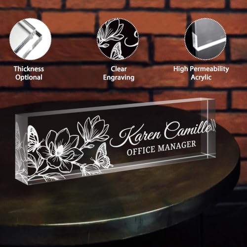 Custom Engraved Name Plate for Desk, Acrylic Desk Name Plate Personalized - Image 3
