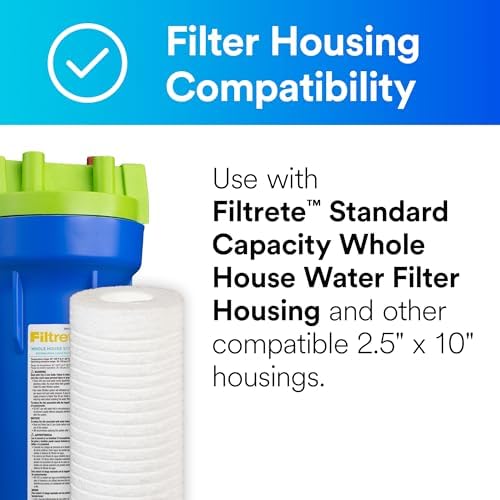 Filtrete Standard Capacity Whole House Grooved Water Filter, 5 Microns, Universal Filter, Sump Style Drop-In, 2-Filters (4WH-STDGR-F02), (Pack of 2) - Image 2