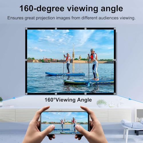 Projector Screen 100 INCH, DUYIKJ Foldable Washable Portable Rear Front Projector Screen 4K Indoor Outdoor 4:3 HD Projection Movies Screen for Backyard Home Theater Office - Image 4
