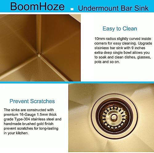 Brass Bar Sink Undermount, 15 x 17 Inch - Image 5