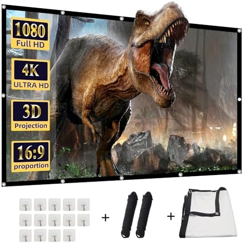 150 inch Outdoor Projector Screen,DUYIKJ Foldable Washable Portable Projection Screen Projector 4K 16:9 HD Rear Front Movies Screen for Backyard Home Theater Office by DUYIKJ
