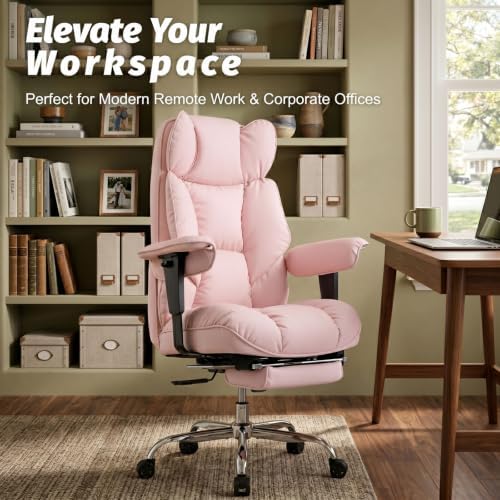 Efomao Executive Office Chair 400lbs,Pink Big and Tall Desk Chair - Image 3