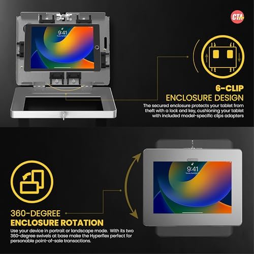 Locking iPad Wall Mount - CTA Anti-Theft Locking Tablet Enclosure for iPad 10.9" 10th Gen - A16 - Air 11 - Pro 11 Inch - 7/8/9 Gen - 10th Gen 10.2" - Pro 11" - Galaxy Tabs - (PAD-PARAWS) - Image 2