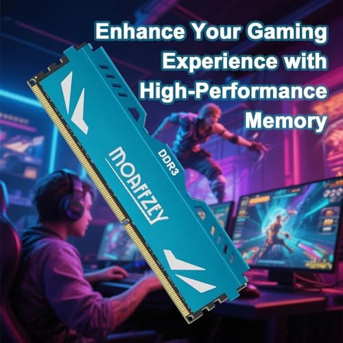 8GB DDR3 RAM 1600MHz PC3-12800 CL11 Desktop Computer Memory, 240-Pin 1.5V 2Rx8 Dual Rank Non-ECC Unbuffered PC Computer RAM Stick Upgrade - Blue - Image 3