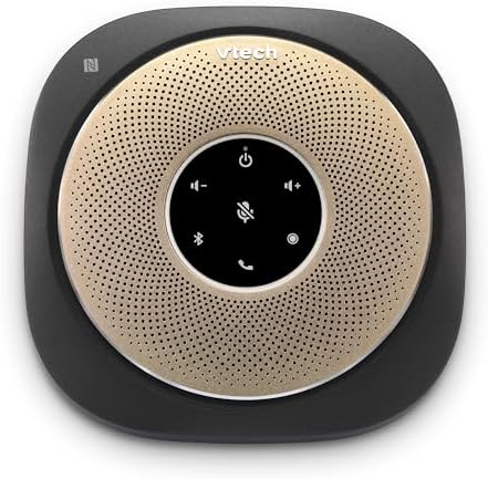 VTech VCS601-2 Bluetooth Conference Speakerphone - 360° Premium Voice Pickup with 6 Microphones, Smart NFC Connect, 24H Call Time with HD Audio, Reverse Charging USB C, Voice Assistant, Home Office by VTechPhones
