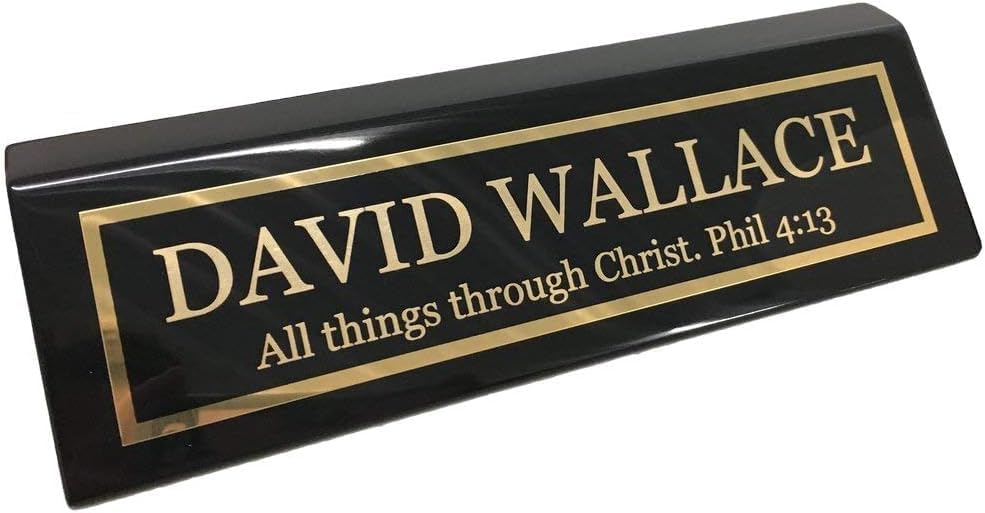 Black Desk Name Plate Personalized - Name Plate for Desk Engraved in USA by GriffcoSupply