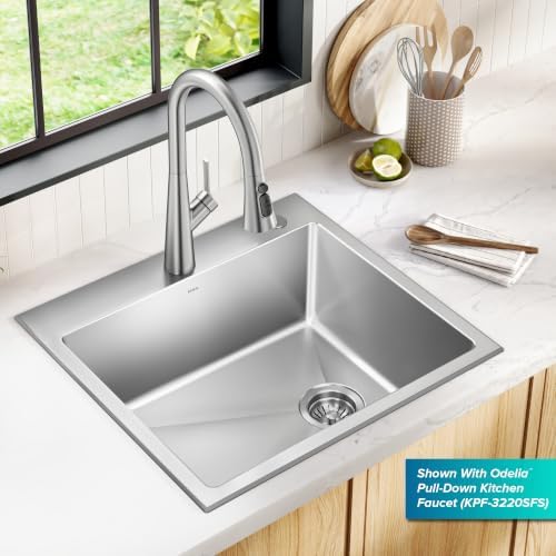 KRAUS Fairlane 24 in Drop In Single Bowl Stainless Steel Kitchen Sink - Image 2