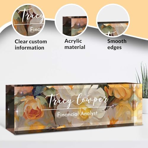 Desk Name Plate Personalized, Custom Name Plate for Desk, Acrylic Desktop Accessories, Office Gift & Decor for Women Men, Teacher Nurse Boss Employee Appreciation Gifts - Image 3