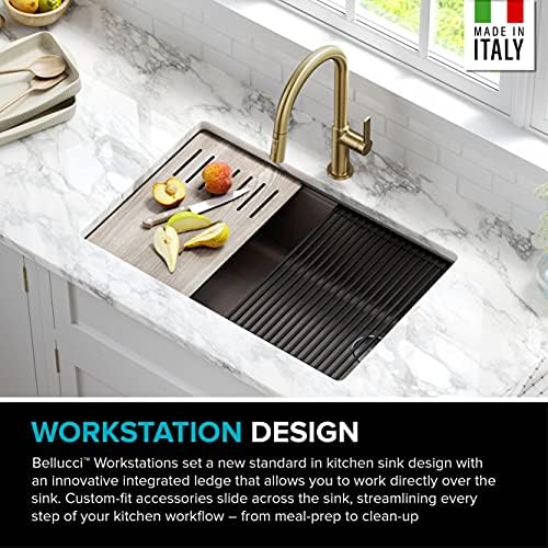 KRAUS Bellucci Workstation 30-inch Undermount Granite Composite Single Bowl Kitchen Sink in Metallic Brown with Accessories, KGUW2-30MBR - Image 5