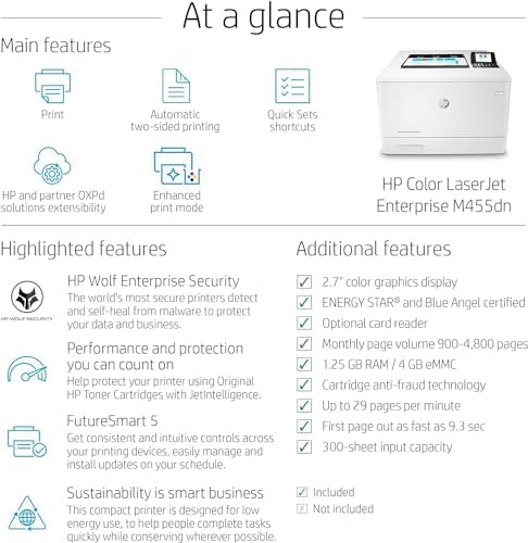 HP Color Laserjet Enterprise M455dn (Renewed Premium) - Image 3