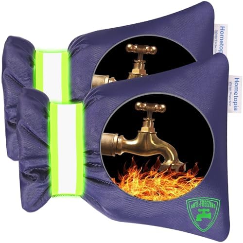 2Pack Outdoor Faucet Covers for Winter - Pro 6.7"W x 8.3"H Outdoor Water Faucet Covers Socks for Winter Freeze Protection Pipe Insulation Reusable Waterproof Insulated Spigot backflow Cover,Blue by Hometopia
