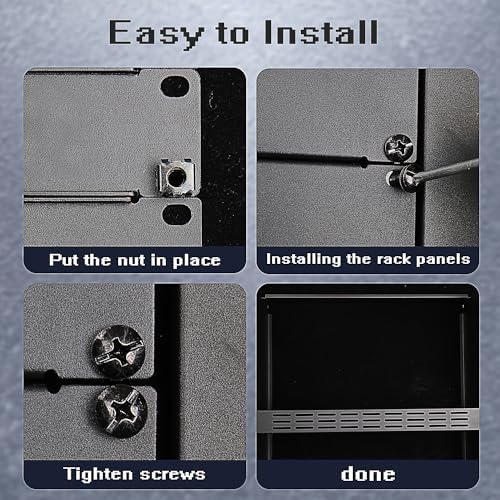 1U Blank Rack Mount Panel, 19 Inch Disassembled Cable Management Panel Spacer W/Brush for Server Network Rack Enclosure Cabinet (2pcs-Venting) - Image 6