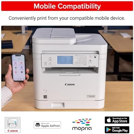Canon imageCLASS MF287dw - Monochrome, Duplex, Wireless Laser Printer, All-in-One Print, Copy, Scan, Fax, Auto Document Feeder, 1 Year Limited Warranty, 35 PPM, White - Image 5