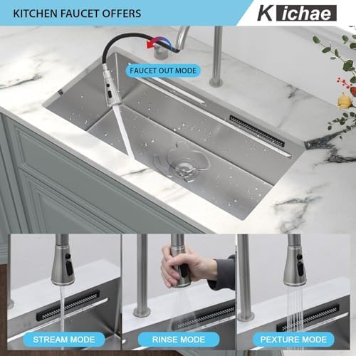 Kichae 32 x 17 Undermount Kitchen Sink Stainless Steel 16 Gauge Workstation - Image 3