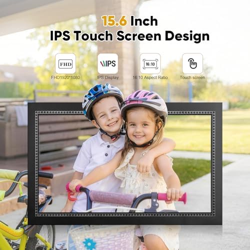 Digital Picture Frame 15.6 Inch Digital Photo Frame with 64GB Storage, 1920 * 1080 IPS FHD Touchscreen, WiFi Smart Frame Share Photos and Videos Instantly from Anywhere via AiMOR App - Image 3