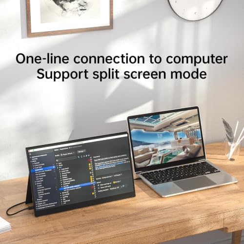 kksmart Portable Monitor 17.3 inch 1080P FHD 100% sRGB 60Hz, Travel Monitor for Laptop MacBook Surface PC Xbox PS5, HDMI Dual USB-C VESA Compatible Built-in Speaker - Image 2