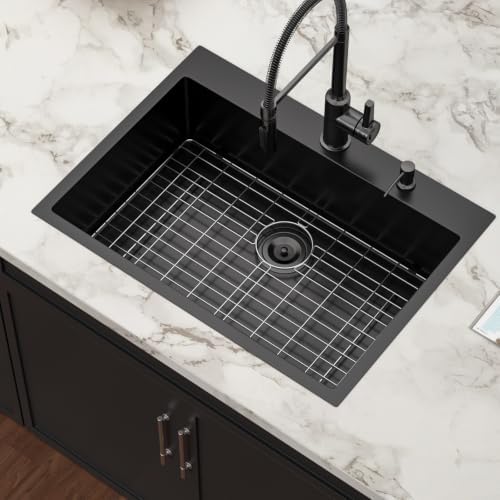 30 Inch Matte Black Drop In Kitchen Sink - Image 4