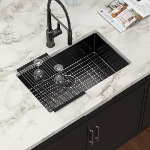 30 Inch Matte Black Undermount Kitchen Sink - Image 4