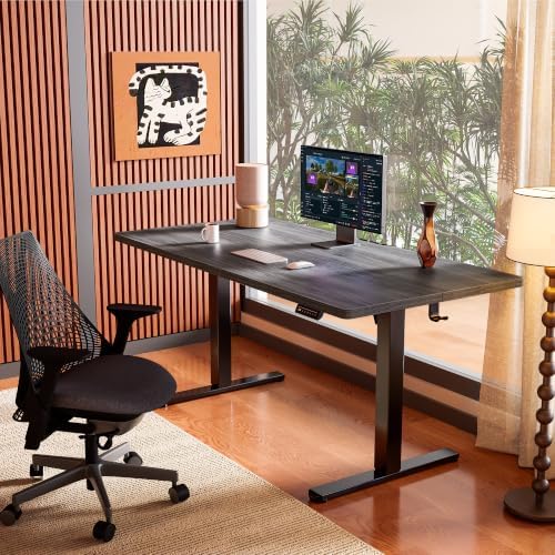 ErGear Height Adjustable Electric Standing Desk, 32 x 19 Inches Sit Stand up Desk, Memory Computer Home Office Desk, Grey - Image 2