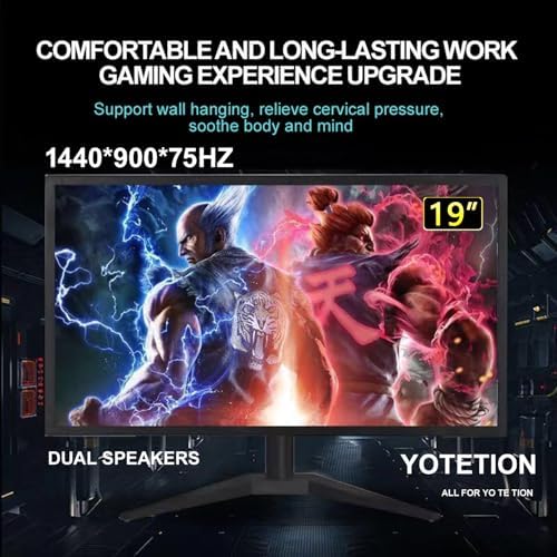 19-inch Full HD 75Hz Compact Thin Monitor with Audio, Suitable for laptops, desktops, and Computers, HD 1440 x 900p, Anti-Glare, LED Display, VGA/HDMI Interface - Image 3