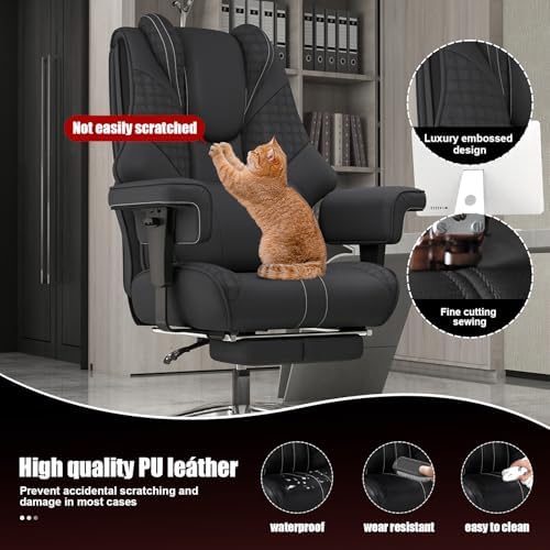 Big and Tall Office Chair with Foot Rest, High Back Computer Desk Chair - Image 5