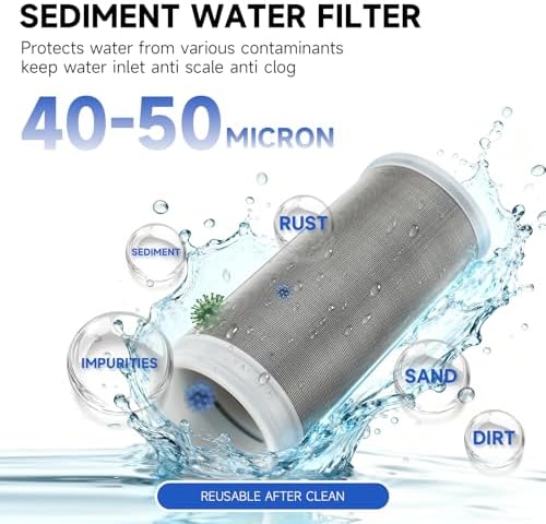 Washing machine water filter, capable of filtering out impurities of 40 microns in water, protecting household appliances. Suitable for water heaters and showers, (silver) - Image 6