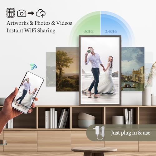 BSIMB 32" Digital Picture Frame, Anti-Glare Screen, Dual-Band Wi‑Fi, 64GB - Image 2