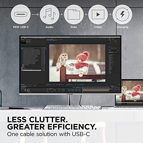 ViewSonic VX2776-4K-MHDU 27 Inch 4K UHD Monitor, 65W USB C, HDR10 - Image 2