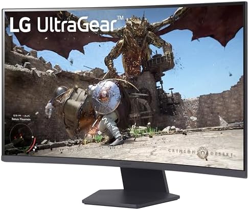 LG 32GS60QC-B Ultragear 32-inch Curved Gaming Monitor QHD (2560x1440) 180Hz 1ms 1000R AMD FreeSync HDR10 HDMIx2 DisplayPort Borderless Design Black Stabilizer DAS Crosshair FPS Counter - Black - Image 3
