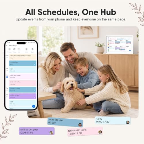 Digital Calendar 15.6" Smart Calendar&Chore Chart, 1080P Interactive Touchscreen Electronic Calendar for Family Schedules, 64GB Digital Picture Frame WiFi, Wall Mountable, AiMOR APP-White - Image 2