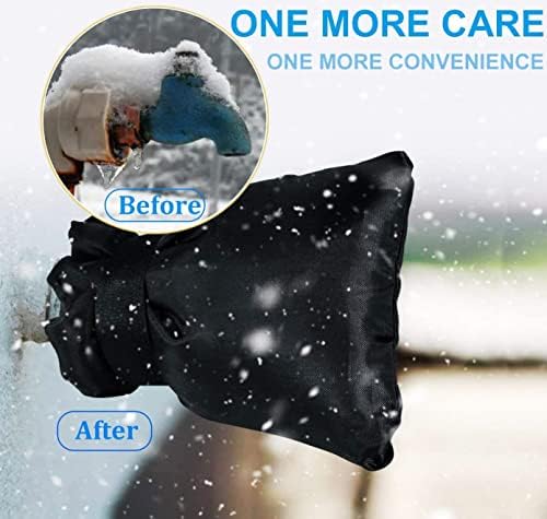 Outdoor Faucet Covers for Winter Freeze Protection, 8.5" H x 6.1" W Upgraded Thicken Reusable Outside Garden Faucet Socks for Winter Waterproof Hose Bibs Insulated Spigot Cover, Black(6 Pack) - Image 2