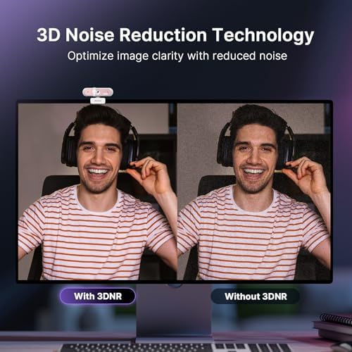 NexiGo N660P Pro 4K Webcam with Distortion-Free Lens, 1080p 60 fps Autofocus USB Streaming Camera, 3DNR, Noise-Canceling Mics & Privacy Cover, Web Cam for Gaming/Live Streaming/PC/Mac/Switch 2, Pink - Image 5