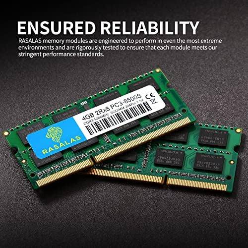 RASALAS 8GB Kit (2 x 4GB) PC3-8500 DDR3 1066 Mhz 1067 MHz 8500s SODIMM RAM Laptop Memory Upgrade for Notebook 204PIN 1.5V Memory - Image 4