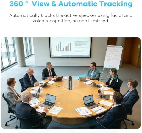 KanDao Meeting PRO 2 4K HDR Video Conference Camera with SmartNote,360 Degree, Auto Tracking, Noise-Canceling Mics, Works with Zoom, Teams & More(Real-Time Translations/Meeting Summary/Content Recap) - Image 2
