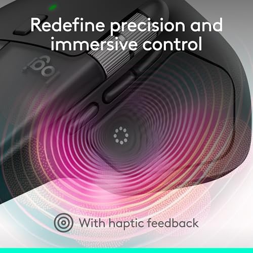 Logitech MX Master 4 for Mac, Ergonomic Bluetooth Mouse with Advanced Performance Haptic Feedback, Ultra-Fast Scrolling, USB-C Charging, MacOS, iPadOS, Windows - Space Black - Image 3