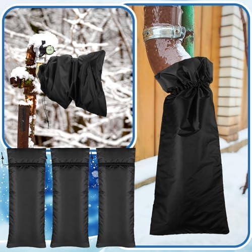 Zonon 6 Pcs Outdoor Faucet Cover Rv Park Water Hydrant Insulated Extended Hose Bib Insulated Sprinkler Freeze Protector Outdoor Winter Pipe Spigot Cover for Wall Taps(35" X 15") - Image 5