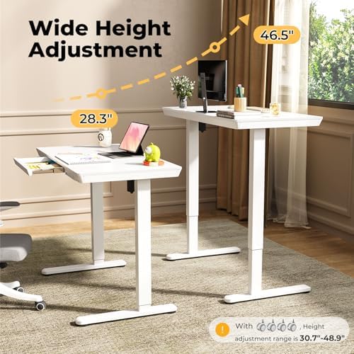 40" Electric Stand up Desk with Drawer, Height Adjustable - Image 5