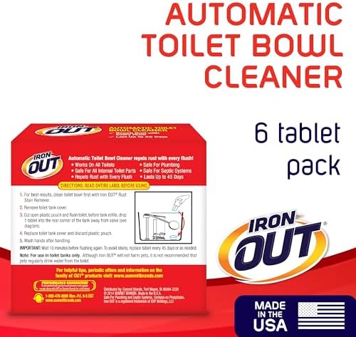 IRON OUT Rust Stain Remover Automatic Toilet Bowl Cleaner, Tablets 6 Count (Pack of 4) - Image 2