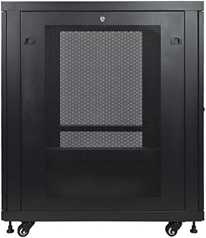 NavePoint 18U Network Cabinet with Wheels 33” Deep, 18U Wall Mount Server Rack with Locking Perforated Door, 19 Inch Rack for IT Equipment, 18U Network Rack Enclosure, 1000lbs Capacity, Black - Image 3