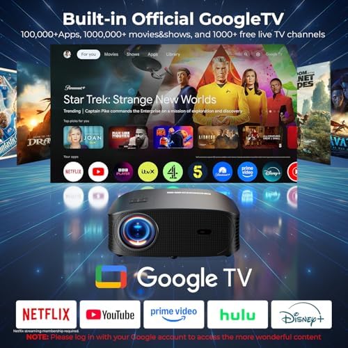 GOODEE Mini Projector [Official Licensed Google TV] Built-in Apps - Image 2