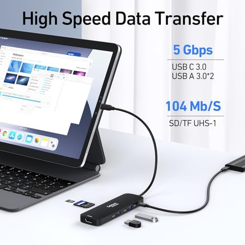 USB C Docking Station Dual HDMI Monitor, USB C to Dual HDMI Adapter with 2HDMI Ports, PD Charging, SD/TF, USB A&C 3.0 Ports, Laptop Docking Station for Dell XPS/HP/Lenovo/Surface/Yoga etc(Black) - Image 6