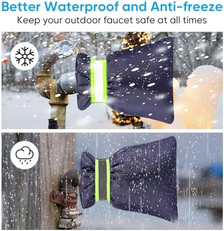 4Pack Outdoor Faucet Covers for Winter - Pro 6.7"W x 8.3"H Outdoor Water Faucet Covers Socks for Winter Freeze Protection Pipe Insulation Reusable Waterproof Insulated Spigot backflow Cover,Blue - Image 7