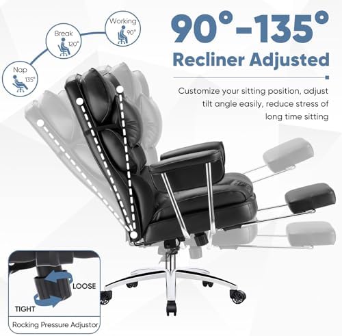 DUMOS Ergonomic Home Office Desk Chair, Executive Chair, PU Leather - Image 5