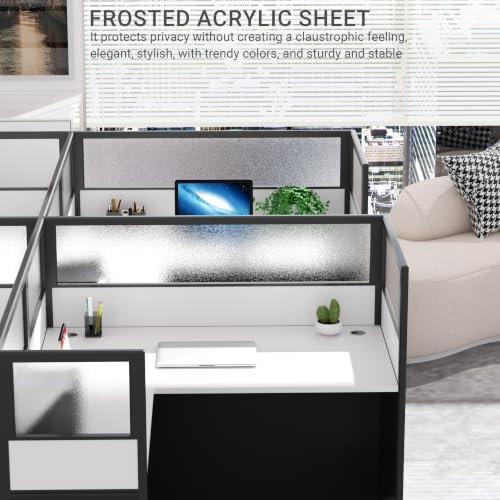 Nykto Office CubicleDesk with Mute Privacy Panels (C2 Person-F, Black) - Image 6