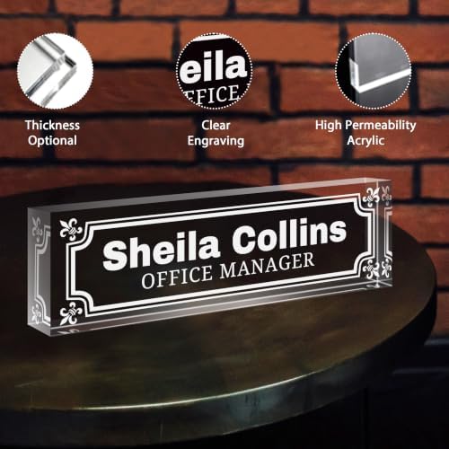 Custom Engraved Name Plate for Desk, Acrylic Desk Name Plate Personalized - Image 3
