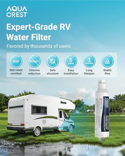 AQUA CREST RV Inline Water Filter, Garden Hose & Camper Water Filter - Image 2