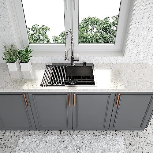 25 Inch Black Drop In 16 Gauge Stainless Steel Kitchen Sink - Image 3