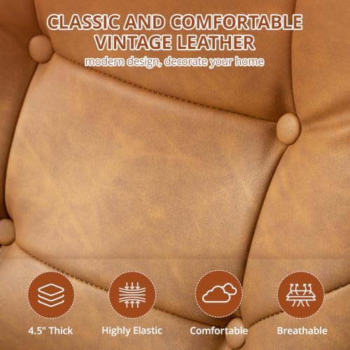 Ergonomic Home Office Chair Leather Desk Chairs with Adjustable Height - Image 6