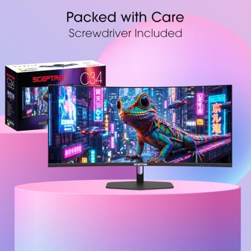 New! Sceptre Curved 34-inch Prime Gaming Monitor 3440 x 1440 up to 240Hz 1500R 1ms 100% sRGB DisplayPort x2 HDMI x2 Build-in Speakers, Machine Black 2027 (C345B-QU240T Series) - Image 2