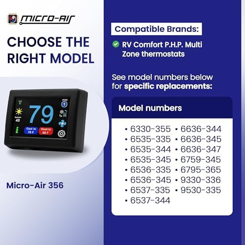 MICRO-AIR EasyTouch Digital RV Thermostat Replacement, 356 Black - Image 3